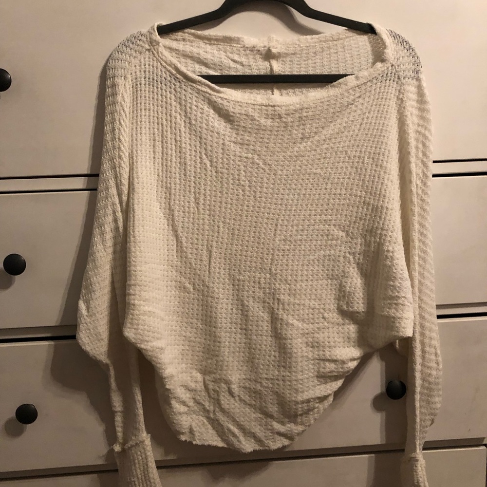 WORN ONCE. Free People white long sleeve